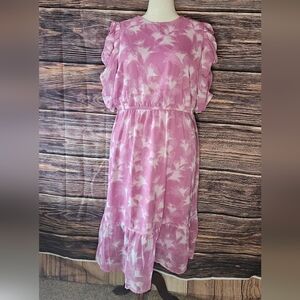 Destination 365 Ruffle Georgette Midi Dress Plus Size 1X